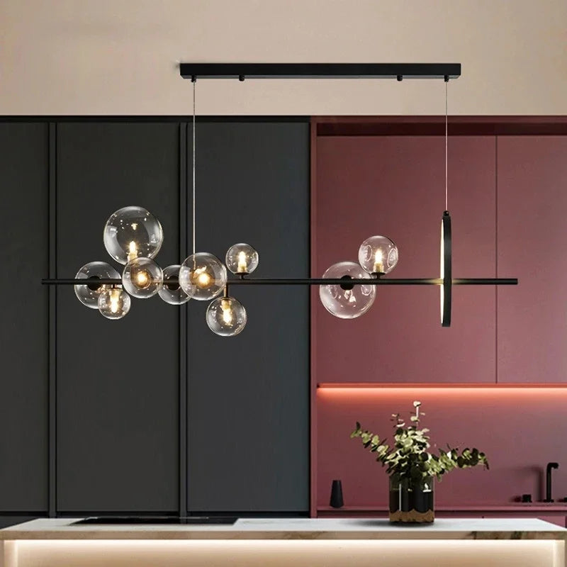 NOSTAGA Glazen Cirkel Hanglamp – LED Kroonluchter