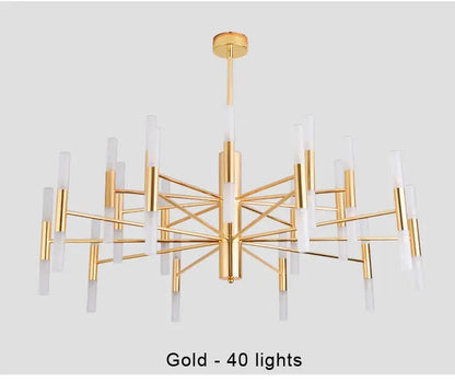 Moderne Nordic Design LED Hanglamp - G4 Kroonluchter Zwart/Goud
