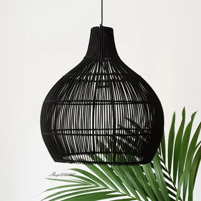Japanese handwoven Handwoven Rattan Pendant Lamp