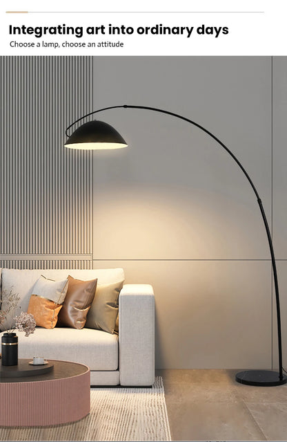 Moderne skandinavische LED-Stehlampe – dreifarbige, dimmbare Angelruten-Optik