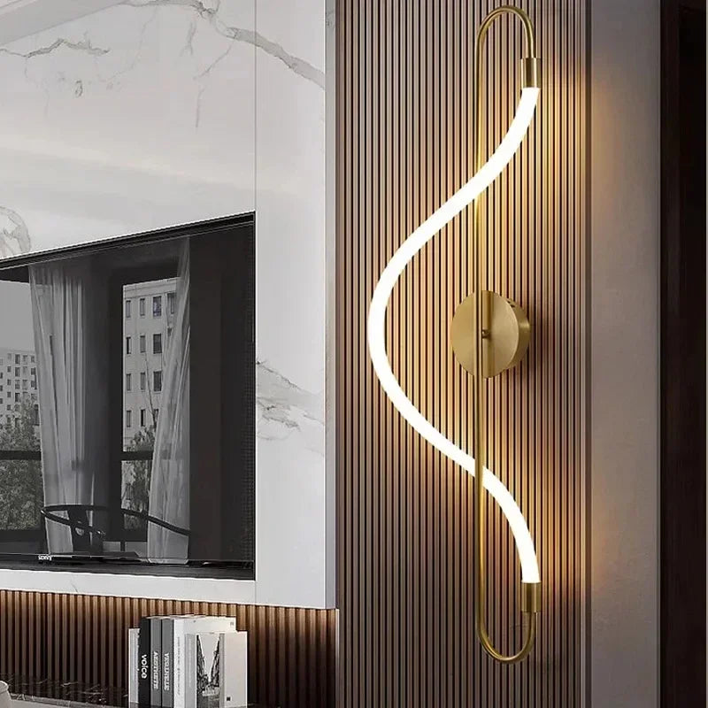 Modern LED Wall Lamp – Gold Aluminum Sconce
