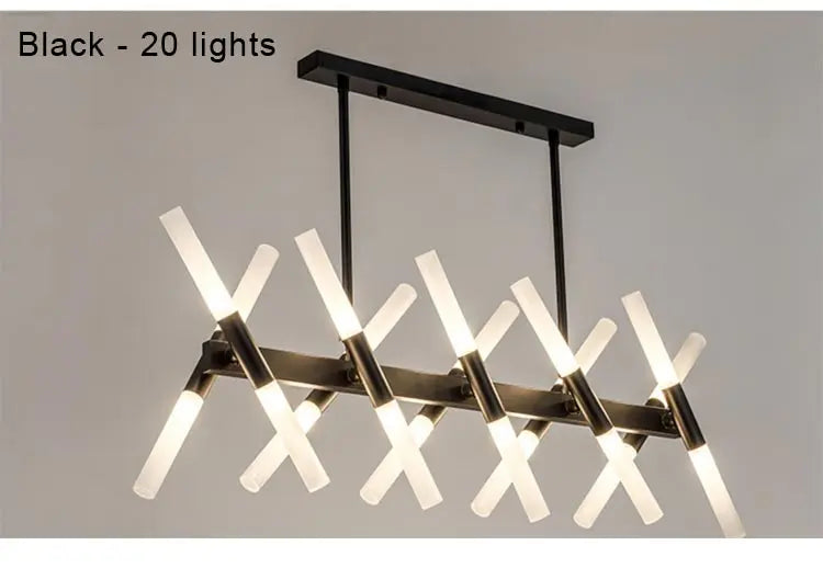 Moderne Nordic Design LED Hanglamp - G4 Kroonluchter Zwart/Goud