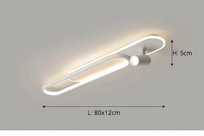 Dimbare led-plafondlamp met spotlight – 60/80/100/120 cm | Zwart, wit of goud