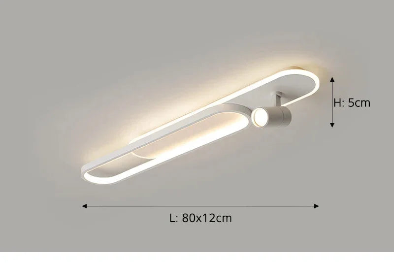 Dimbare led-plafondlamp met spotlight – 60/80/100/120 cm | Zwart, wit of goud