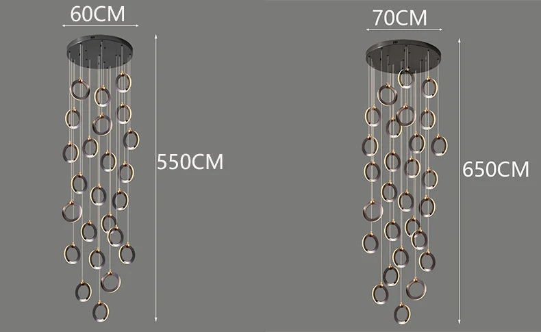 Octo - Modern LED Pendant Light Chandelier for Living Room and Staircase