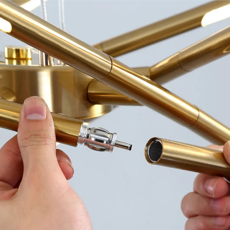 LED Tube Hanglamp - 12 Lichts - Zwart