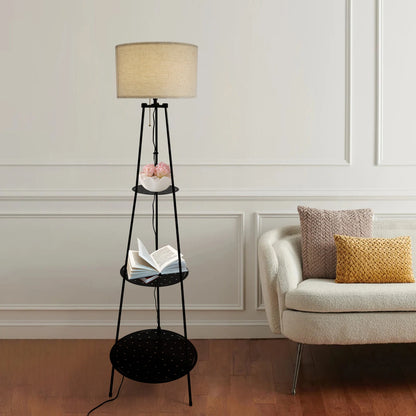 Moderne Stehleuchte mit 3-stufigem Regal – E27 Stehleuchte mit Stauraum