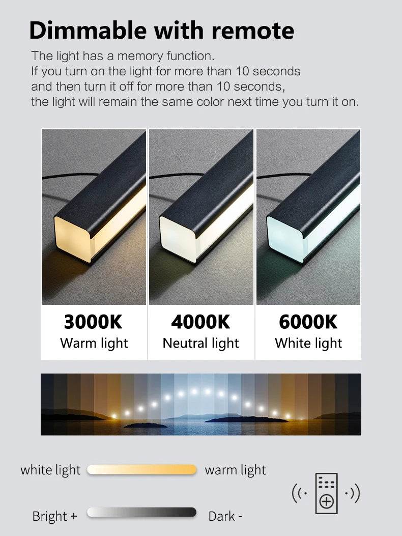 Moderner linearer LED-Kronleuchter – Minimalistische Pendelleuchte für Kücheninsel und Esszimmer