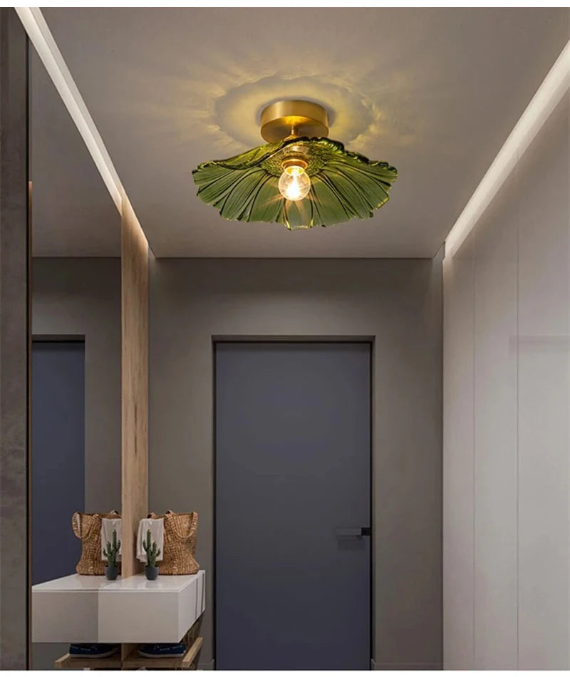 Flower Glass Pendant Lamp - Copper Ceiling Chandelier