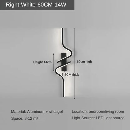 Modern LED Wall Lamp – Minimalist Strip Sconce For Bedside
