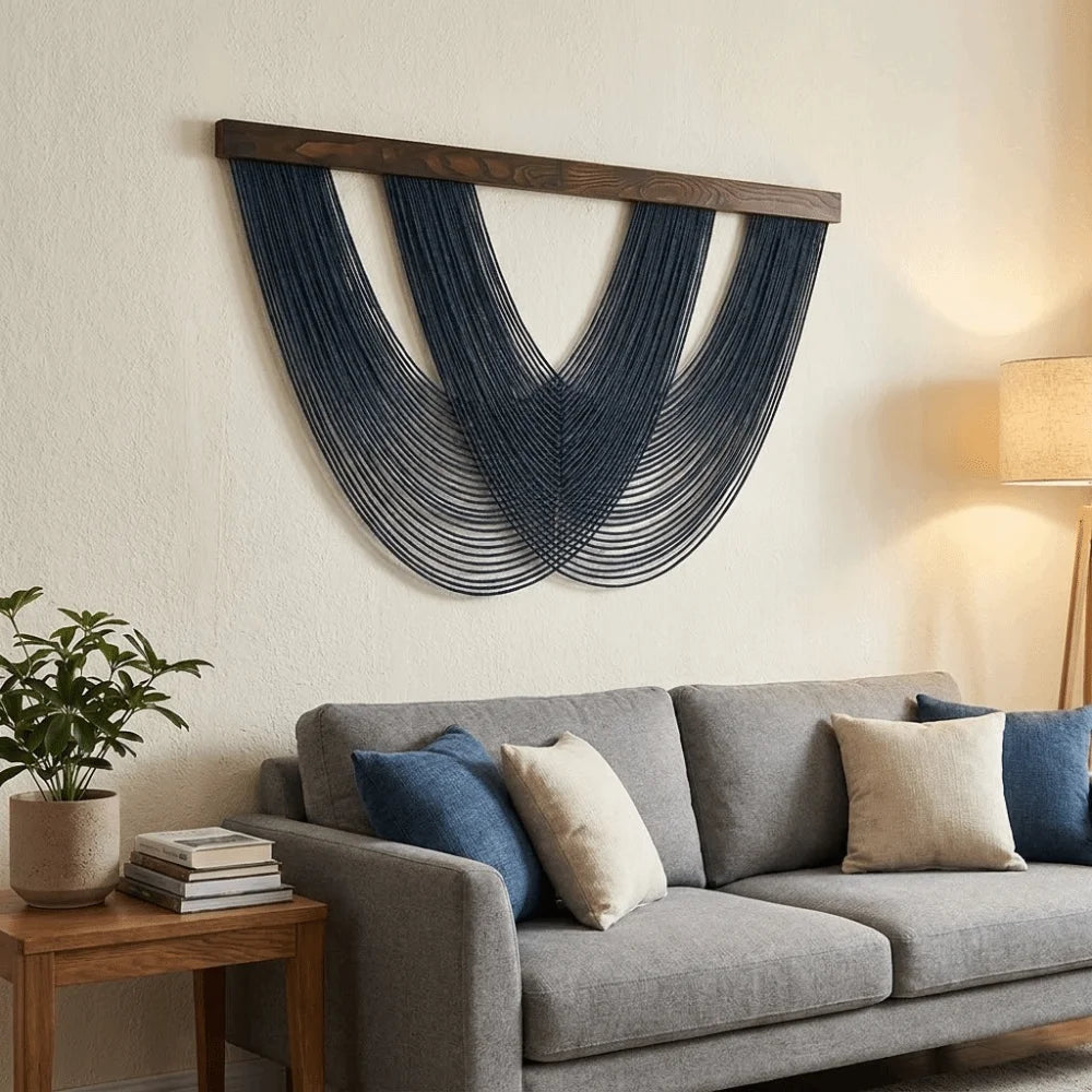Boho-Wandbehang aus Baumwollseil 100 x 60 cm