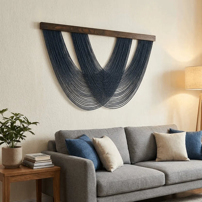 Boho-Wandbehang aus Baumwollseil 100 x 60 cm