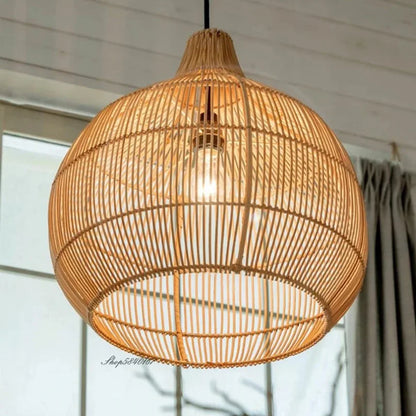 Japanese handwoven Handwoven Rattan Pendant Lamp