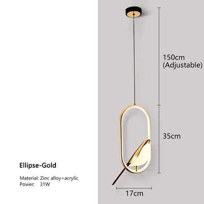 LED-Pendelleuchte „Elstervogel“ – Modernes nordisches Design