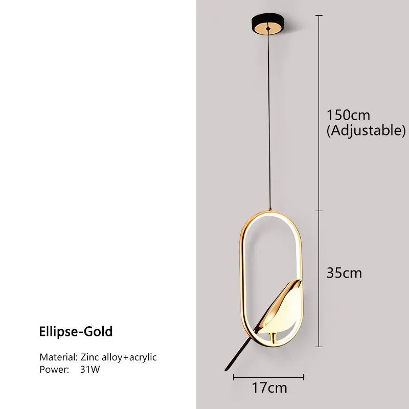 LED-Pendelleuchte „Elstervogel“ – Modernes nordisches Design