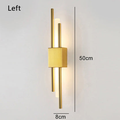 Nordic LED Wall Lamp – Modern Up & Down Sconce | Black/Gold | Bedroom, Living Room, Hallway
