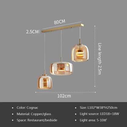 Nordic Glass Pendant Light - Minimalist Luxury Chandelier