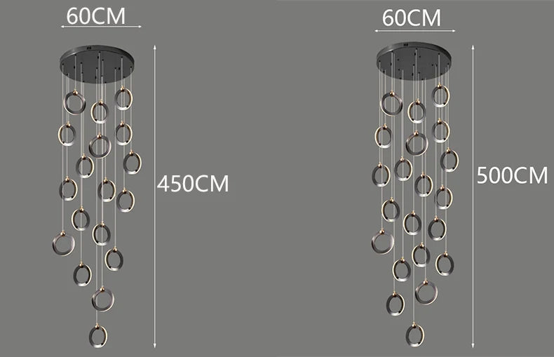 Octo - Modern LED Pendant Light Chandelier for Living Room and Staircase