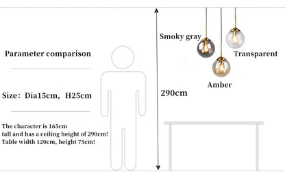 Nordische Glaspendelleuchte – Moderner LED-Kronleuchter für Wohn- und Esszimmer