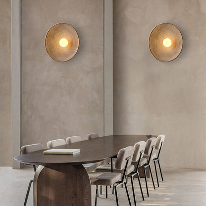 Luna Round Wall Sconce - Wabi-Sabi Resin Lamp