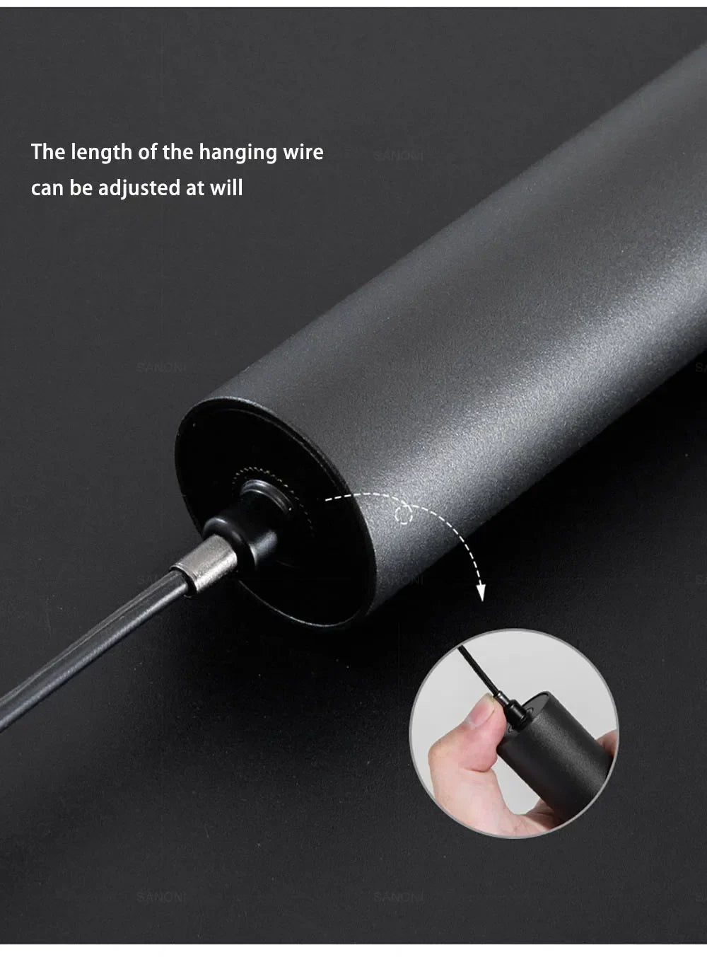Moderne led-hanglamp met verstelbaar snoer – zwart aluminium