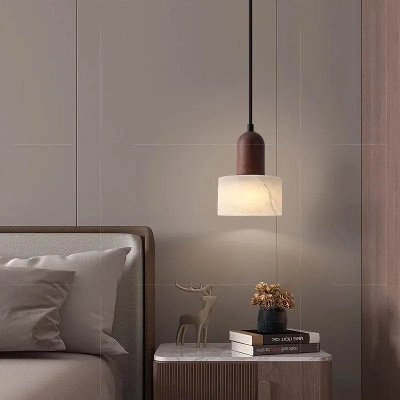 Luxuriöse Marmor-Pendelleuchte – LED-Lampe im Wabi-Sabi-Stil aus Naturstein