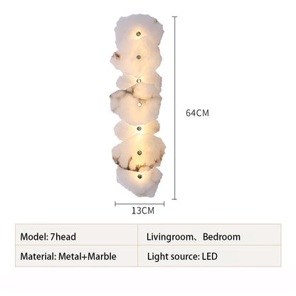 LED-Wandleuchte aus Marmor & Kupfer