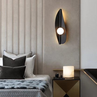 Blatt-LED-Wandleuchte – Art-déco-Nachttischleuchte