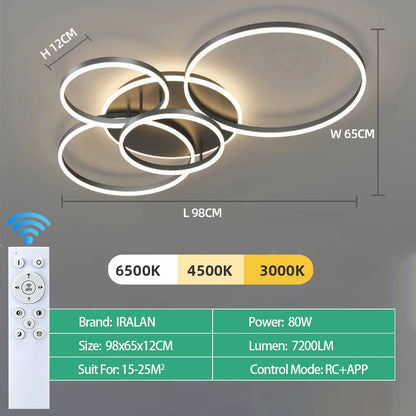 Modern LED Ceiling Chandelier - Dimmable Multi-Head Design