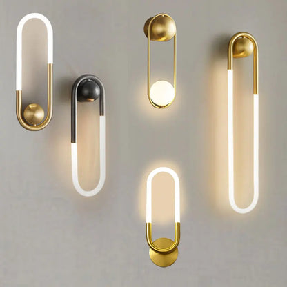 U-vormige led-wandlamp – Art-decodesign | Koper of zwart