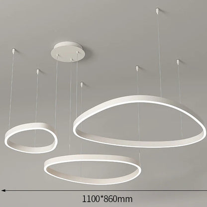 LED Ring Chandelier - Modern Pendant Light for Living Room, Bedroom & Dining Room