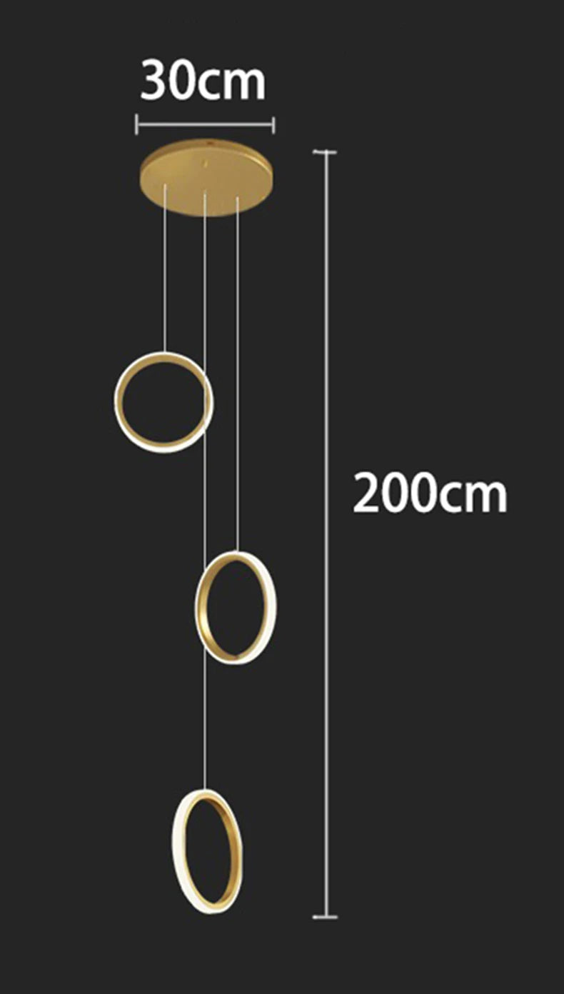 Stairwell Chandelier Crystal Ring - Modern for Staircase & High Ceilings