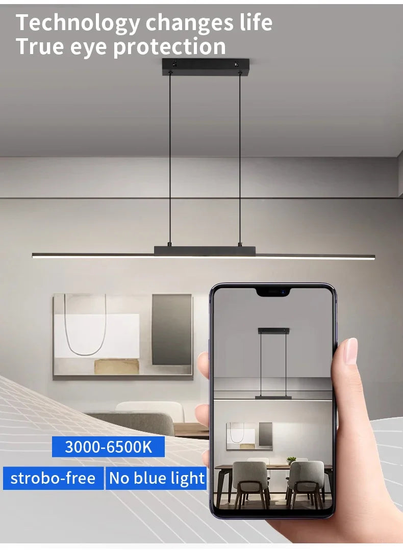 Pendant Lamps Modern Simple Dining Room Lighting for Kitchen Long Chandelier Living Room Pendant Lamp Home Decor Lighting