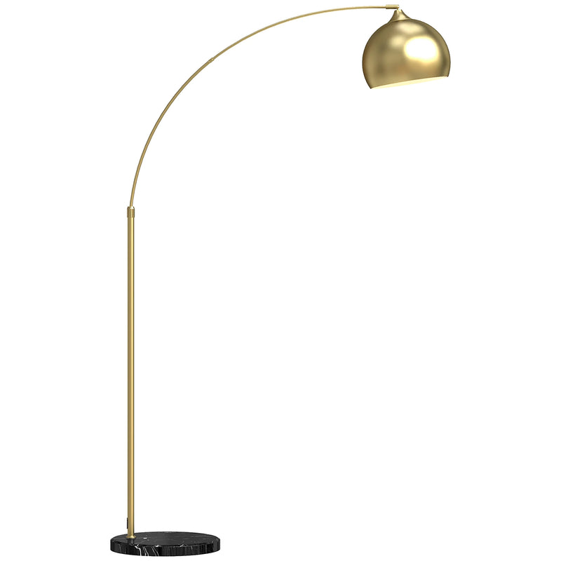 Adjustable Arc Floor Lamp - Modern Gold Standing Light with Foot Control