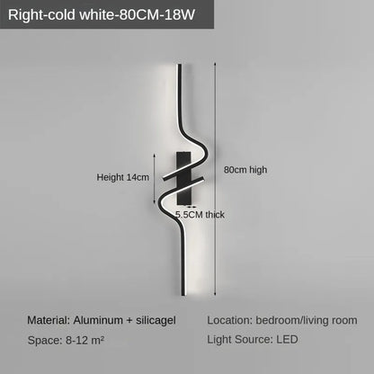 Modern LED Wall Lamp – Minimalist Strip Sconce For Bedside