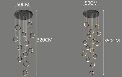 Octo - Modern LED Pendant Light Chandelier for Living Room and Staircase