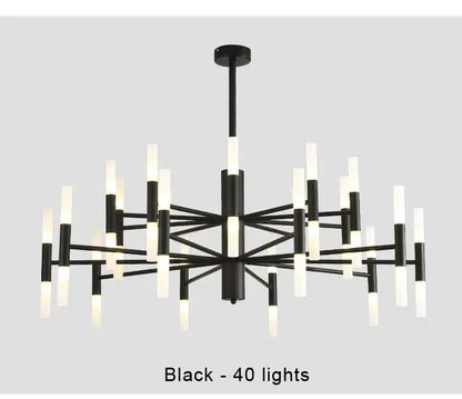 Moderne Nordic Design LED Hanglamp - G4 Kroonluchter Zwart/Goud