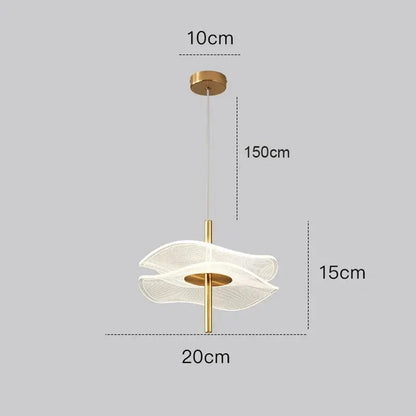 Lotus Leaf LED Pendant Light - Modern Gold Acrylic Ceiling Lamp