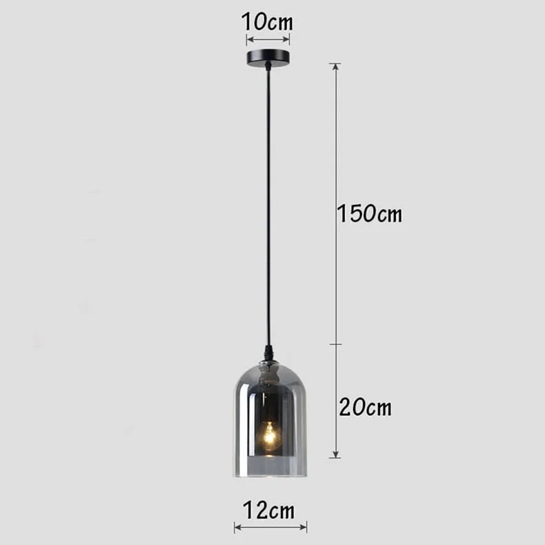 Moderne Pendelleuchte – Glas & Eisen, 1 oder 3 Köpfe, dimmbar