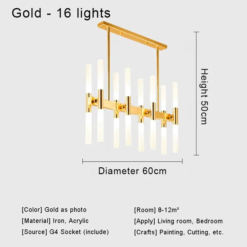 Moderne Nordic Design LED Hanglamp - G4 Kroonluchter Zwart/Goud