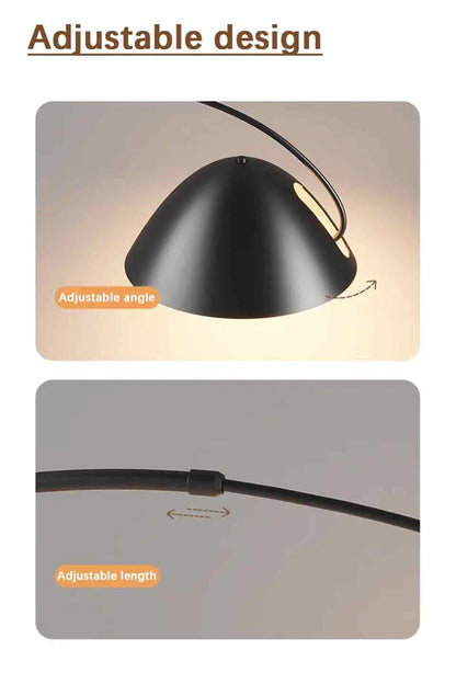 Moderne skandinavische LED-Stehlampe – dreifarbige, dimmbare Angelruten-Optik