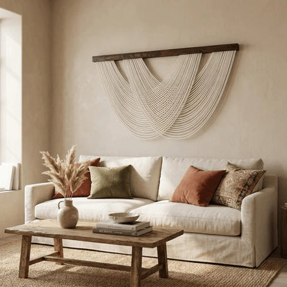Boho-Wandbehang aus Baumwollseil 100 x 60 cm