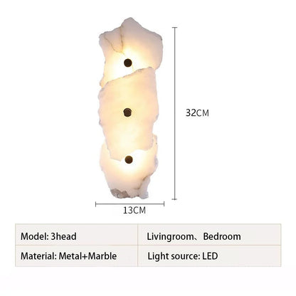 LED-Wandleuchte aus Marmor & Kupfer