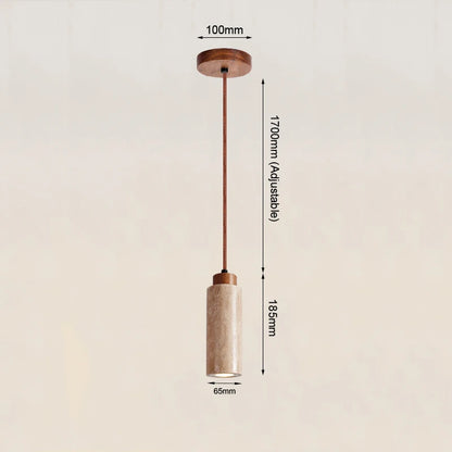 Pendelleuchte aus natürlichem Travertin – Japanische Wabi-Sabi-Steinlampe