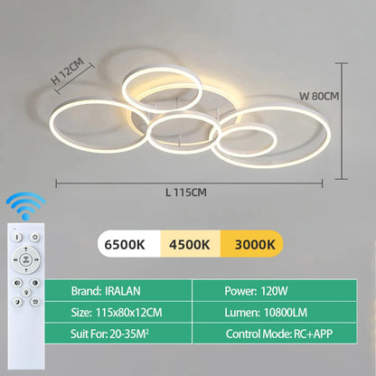 Modern LED Ceiling Chandelier - Dimmable Multi-Head Design