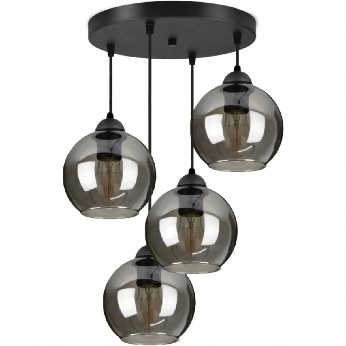 Moderner Glas-Pendelleuchter – Graue Ausführung, mehrflammige Leuchte