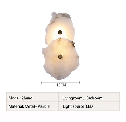 LED-Wandleuchte aus Marmor & Kupfer