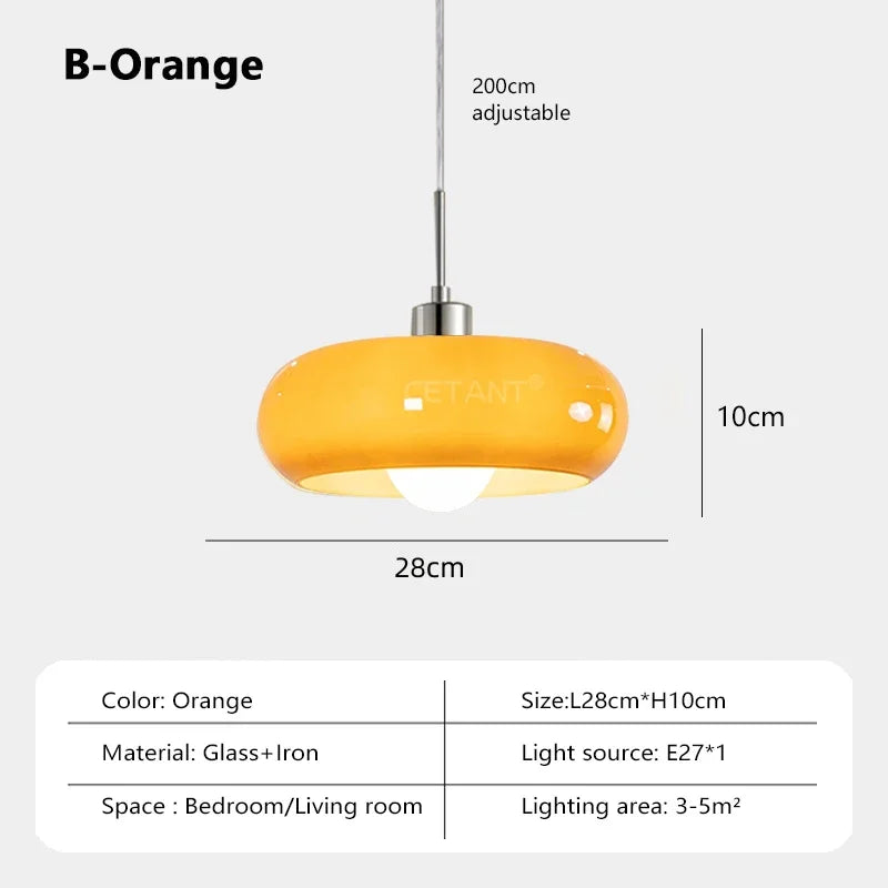 BAUHAUS Modern Glass Pendant Light - Matte Shade Hanging Lamp