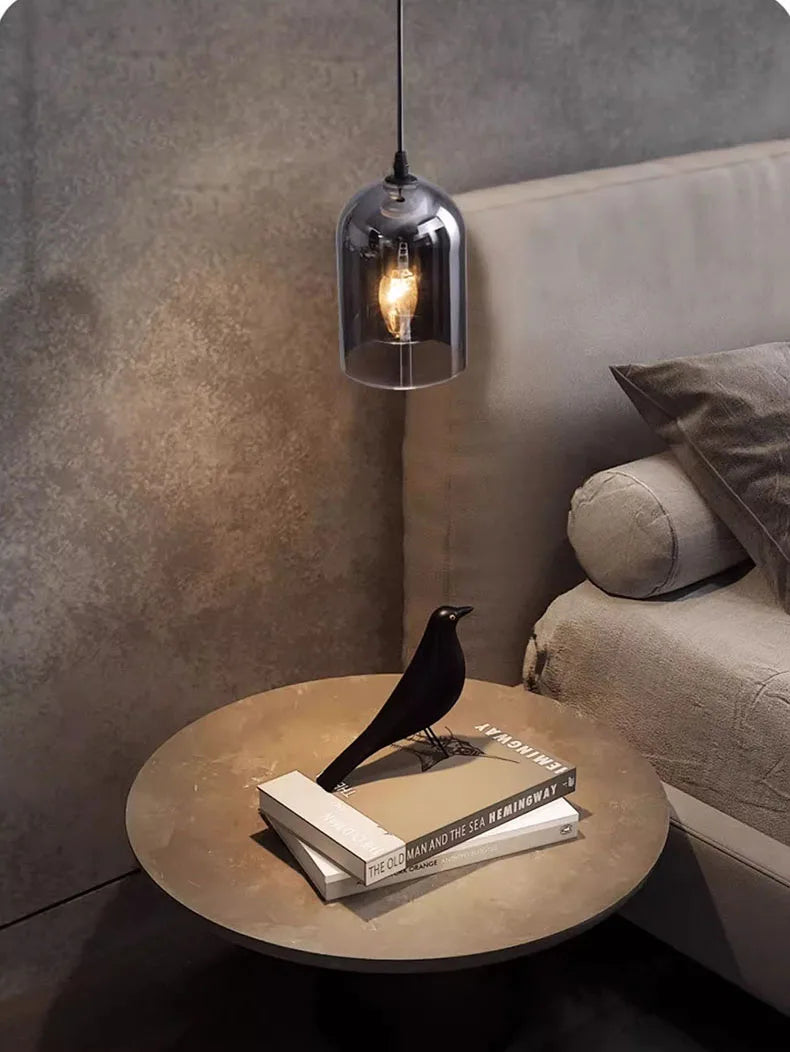 Moderne Pendelleuchte – Glas & Eisen, 1 oder 3 Köpfe, dimmbar