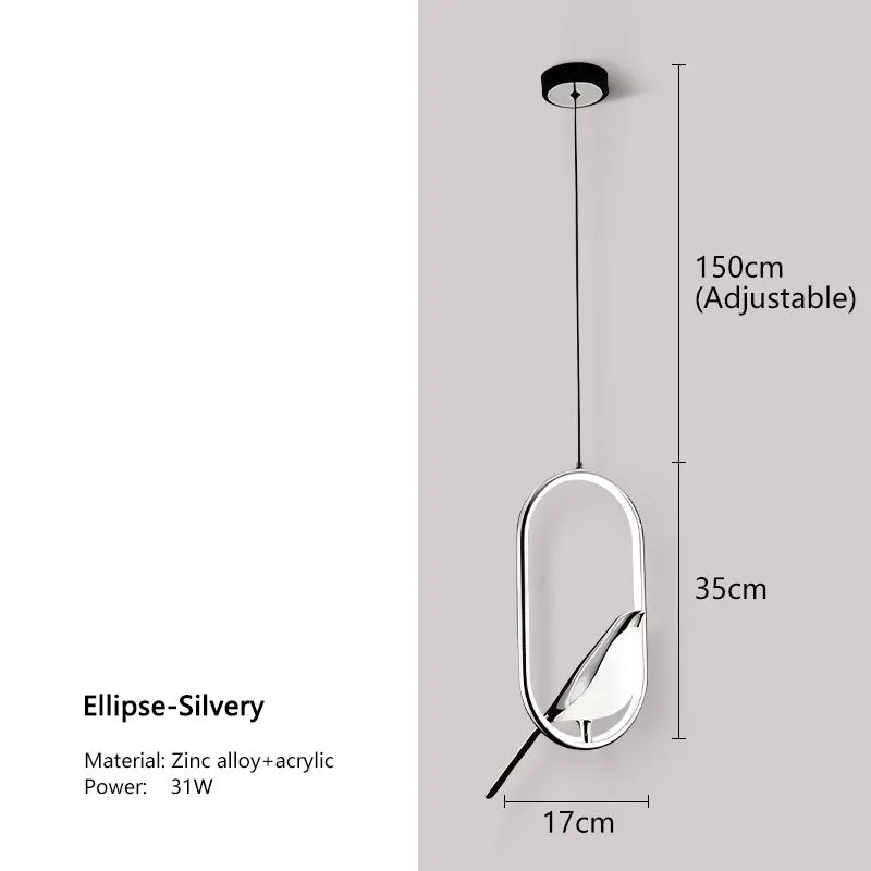 LED-Pendelleuchte „Elstervogel“ – Modernes nordisches Design